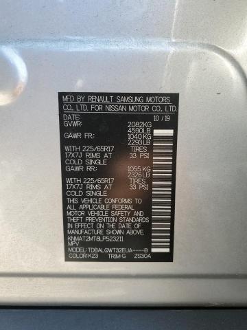 KNMAT2MT8LP523211 - 2020 NISSAN ROGUE S 银色 照片 14