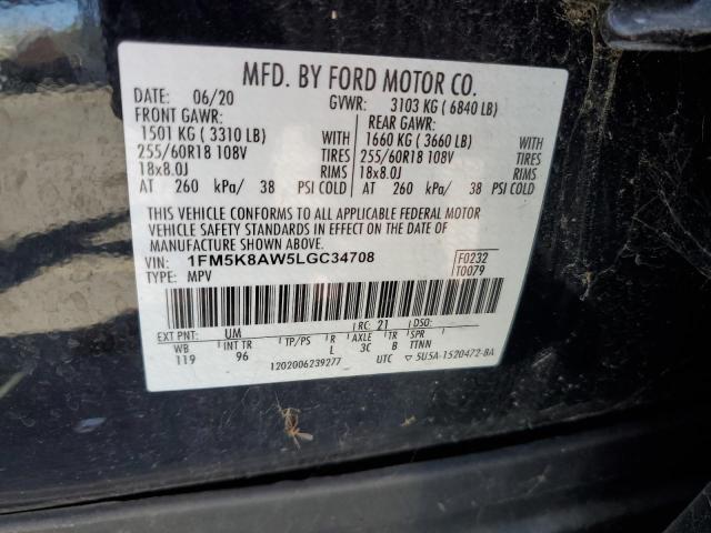 1FM5K8AW5LGC34708 - 2020 FORD EXPLORER POLICE INTERCEPTOR 黑色 照片 12