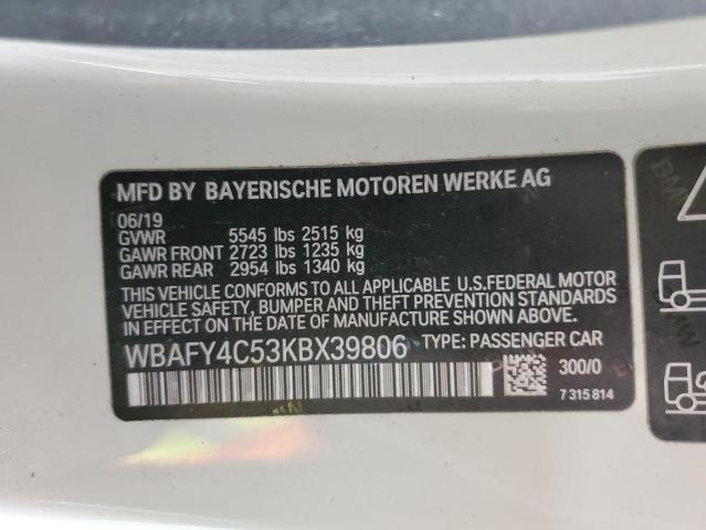 WBAFY4C53KBX39806 - 2019 BMW M850XI WHITE photo 13