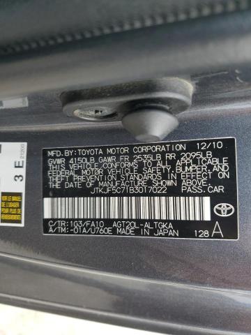 JTKJF5C71B3017022 - 2011 TOYOTA SCION TC 灰色 照片 12