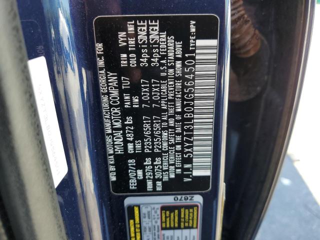 5XYZT3LB0JG564501 - 2018 HYUNDAI SANTA FE S BLUE photo 14