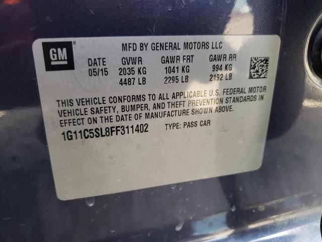 1G11C5SL8FF311402 - 2015 CHEVROLET MALIBU 1LT BLUE photo 12