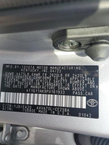 4T1G11AK9PU161933 - 2023 TOYOTA CAMRY SE NIGHT SHADE SILVER photo 12