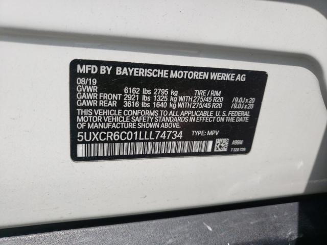 5UXCR6C01LLL74734 - 2020 BMW X5 XDRIVE40I WHITE photo 13