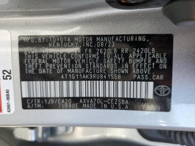 4T1G11AK9RU841558 - 2024 TOYOTA CAMRY SE NIGHT SHADE SILVER photo 12