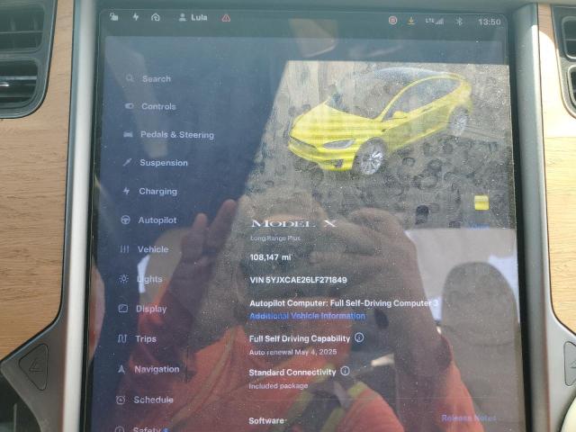 5YJXCAE26LF271849 - 2020 TESLA MODEL X 白色 照片 9