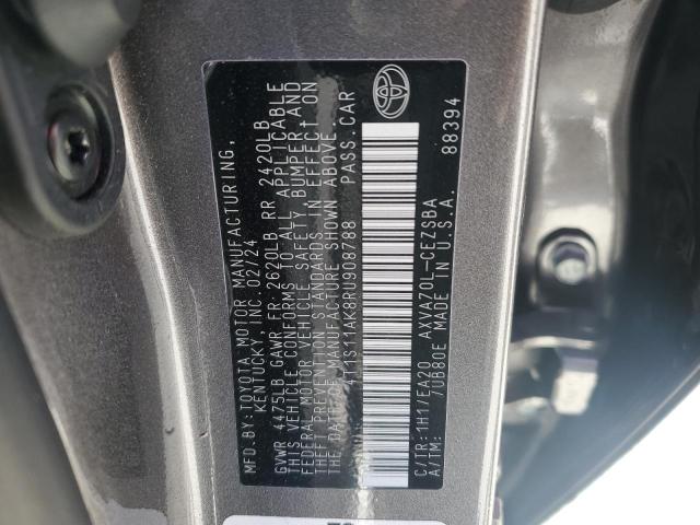4T1S11AK8RU908788 - 2024 TOYOTA CAMRY SE NIGHT SHADE GRAY photo 12