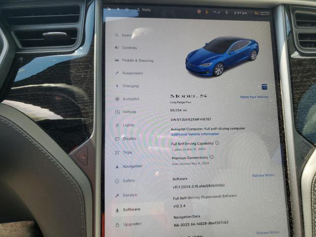 5YJSA1E2XMF418787 - 2021 TESLA MODEL S Mavi foto 9