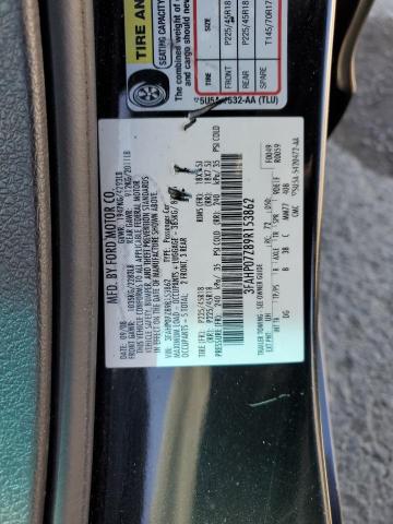 3FAHP07Z89R153862 - 2009 FORD FUSION SE BLACK photo 12