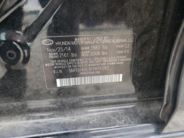 5NPDH4AE8FH616293 - 2015 HYUNDAI ELANTRA SE BLACK photo 12