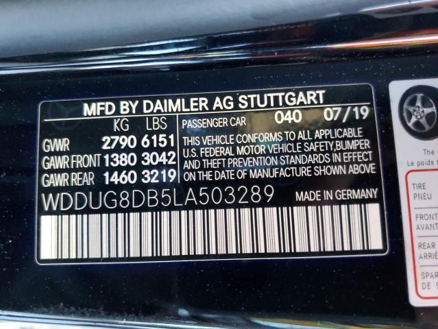 WDDUG8DB5LA503289 - 2020 MERCEDES-BENZ S 560 BLACK photo 12