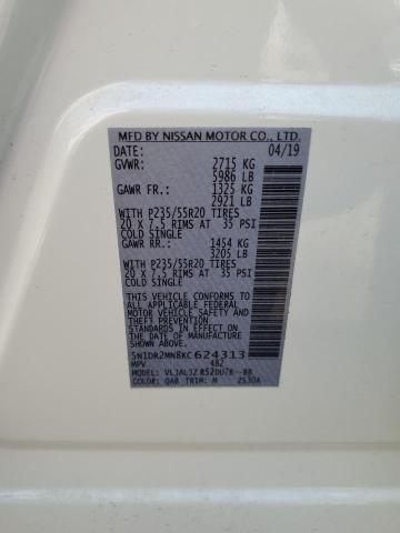 5N1DR2MN8KC624313 - 2019 NISSAN PATHFINDER S WHITE photo 14