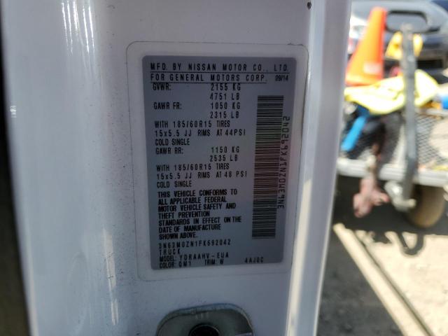 3N63M0ZN1FK692042 - 2015 CHEVROLET CITY EXPRE LT 白色 照片 12