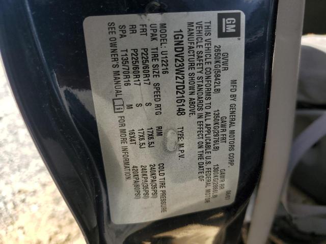 1GNDV23W27D216148 - 2007 CHEVROLET UPLANDER LS BLUE photo 13