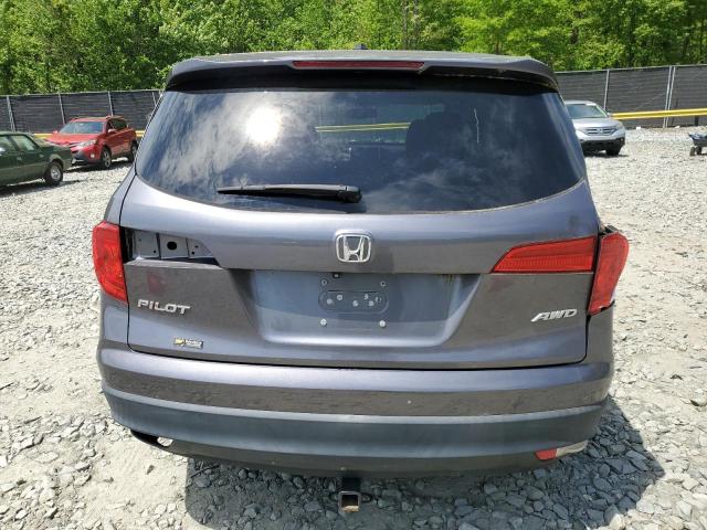 5FNYF6H58GB041539 - 2016 HONDA PILOT EXL GRAY photo 6