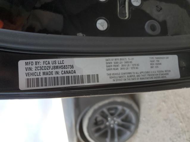 2C3CDZFJ8MH583736 - 2021 DODGE CHALLENGER R/T SCAT PACK BLACK photo 12