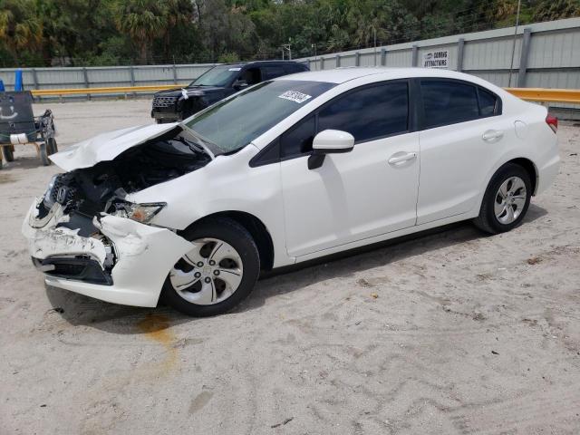 19XFB2F53EE041790 - 2014 HONDA CIVIC LX WHITE photo 1