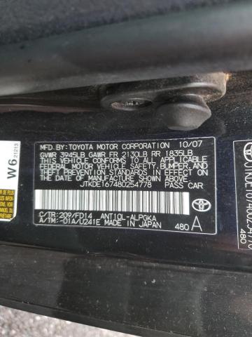 JTKDE167480254778 - 2008 TOYOTA SCION TC BLACK photo 12