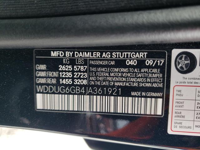 WDDUG6GB4JA361921 - 2018 MERCEDES-BENZ S 450 BLACK photo 13