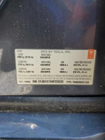 5YJSA1E15HF225220 - 2017 TESLA MODEL S GRAY photo 13