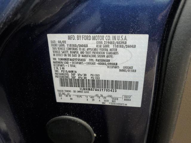 1LNHM87A62Y705423 - 2002 LINCOLN LS 蓝色 照片 12