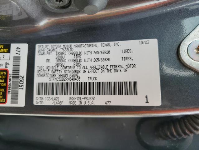 5TFNC5DB2RX048495 - 2024 TOYOTA TUNDRA CREWMAX PLATINUM GRAY photo 12