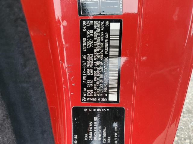 WDBKK47FXXF073886 - 1999 MERCEDES-BENZ SLK 230 KOMPRESSOR RED photo 12