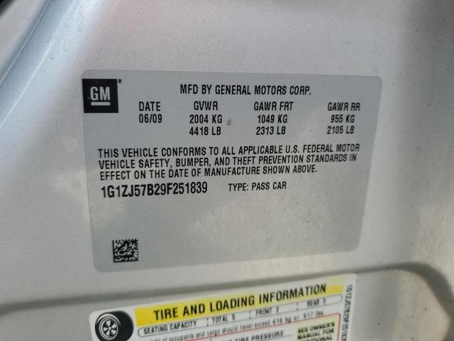 1G1ZJ57B29F251839 - 2009 CHEVROLET MALIBU 2LT SILVER photo 13