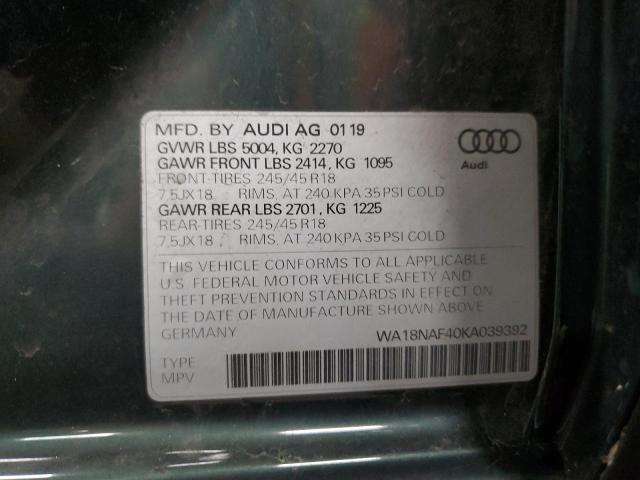 WA18NAF40KA039392 - 2019 AUDI A4 ALLROAD PREMIUM PLUS GREEN photo 12