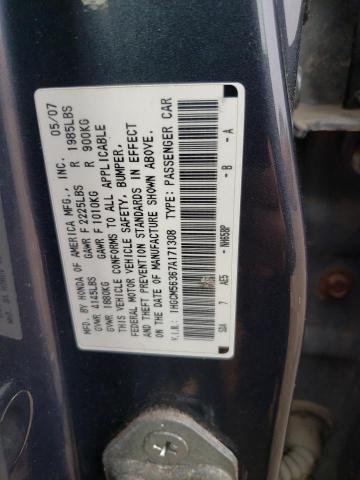 1HGCM56367A171308 - 2007 HONDA ACCORD SE GRAY photo 12