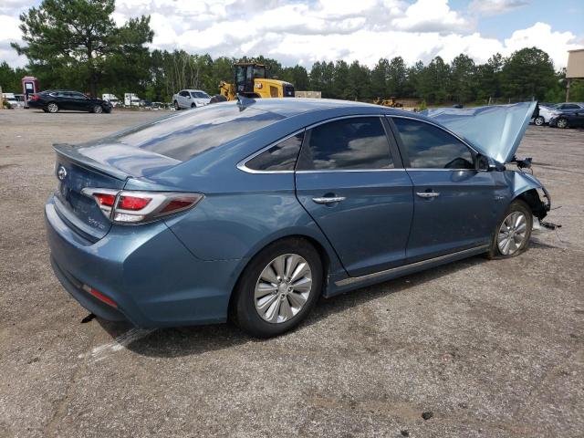 KMHE24L18GA041634 - 2016 HYUNDAI SONATA HYBRID BLUE photo 3