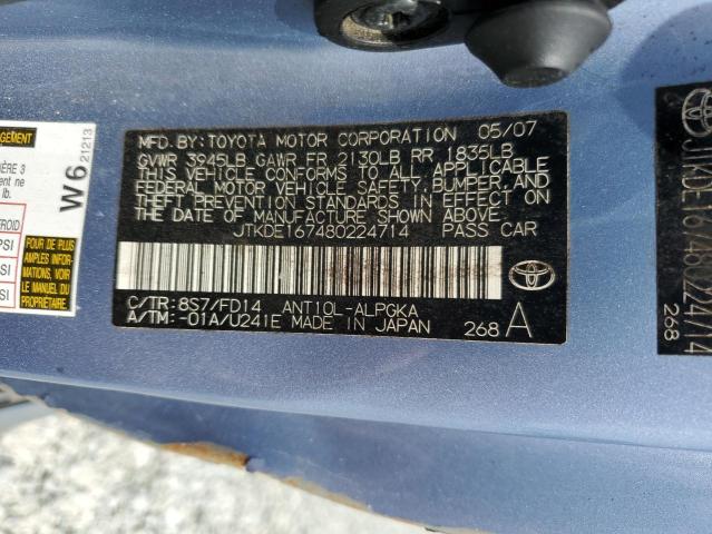 JTKDE167480224714 - 2008 TOYOTA SCION TC Mavi foto 12