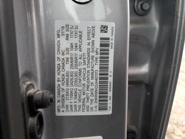 2HKRW5H33JH407073 - 2018 HONDA CR-V LX SILVER photo 13