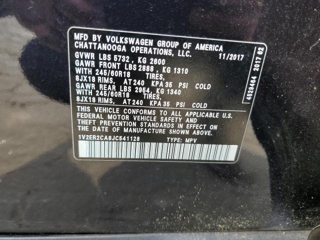 1V2ER2CA8JC541128 - 2018 VOLKSWAGEN ATLAS SEL Чорний фото 13