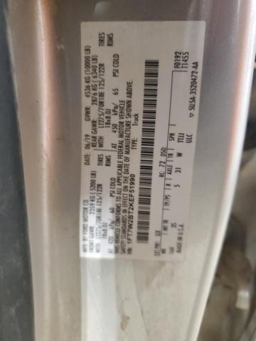 1FT7W2BT2KEF51990 - 2019 FORD F250 SUPER DUTY 银色 照片 12