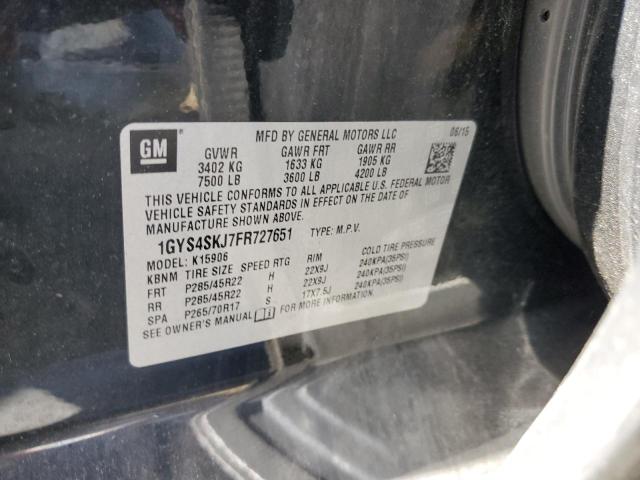 1GYS4SKJ7FR727651 - 2015 CADILLAC ESCALADE ESV LUXURY BLACK photo 12