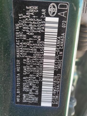 2T1BURHE9GC545650 - 2016 TOYOTA COROLLA L GREEN photo 12