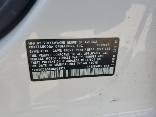 1VWDT7A3XHC078822 - 2017 VOLKSWAGEN PASSAT R-LINE Սպիտակ լուսանկար 13