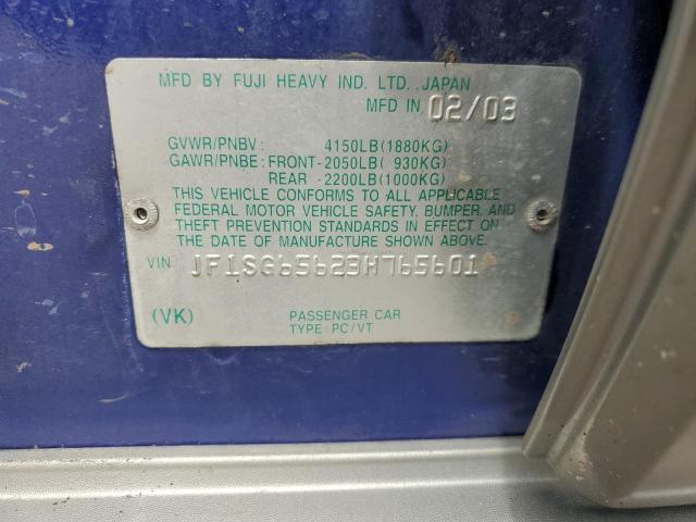 JF1SG65623H765601 - 2003 SUBARU FORESTER 2.5XS Синий фото 12