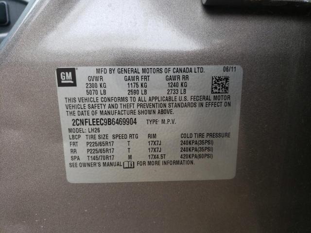 2CNFLEEC9B6469904 - 2011 CHEVROLET EQUINOX LT GRAY photo 13