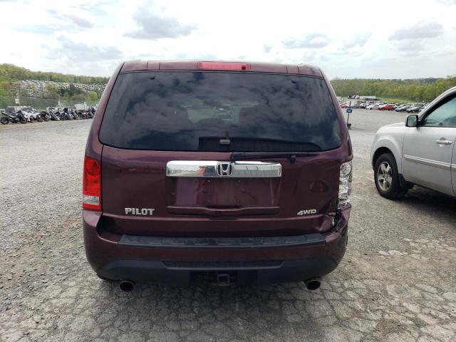 5FNYF4H51DB085558 - 2013 HONDA PILOT EXL BURGUNDY photo 6