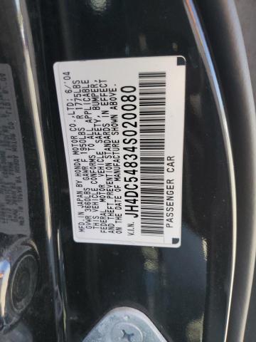 JH4DC54834S020080 - 2004 ACURA RSX BLACK photo 12