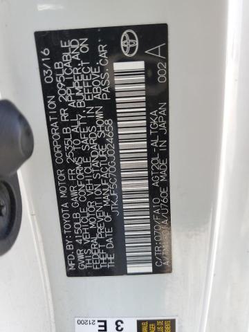 JTKJF5C70GJ024658 - 2016 TOYOTA SCION TC 白色 照片 13