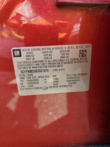 3GYFNBE38CS521274 - 2012 CADILLAC SRX PERFORMANCE COLLECTION Rouge photo 12