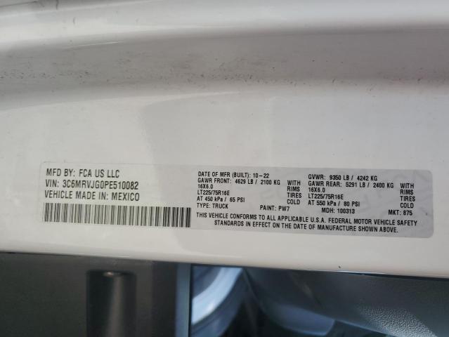 3C6MRVJG0PE510082 - 2023 RAM PROMASTER 3500 HIGH თეთრი ფოტო 13