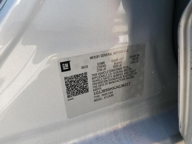 1G1JB5SHXJ4136217 - 2018 CHEVROLET SONIC LS ვერცხლისფერი ფოტო 12