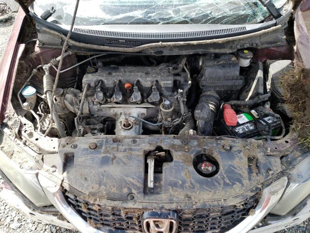 19XFB2F94DE202892 - 2013 HONDA CIVIC EXL მუქწითელი ფოტო 11