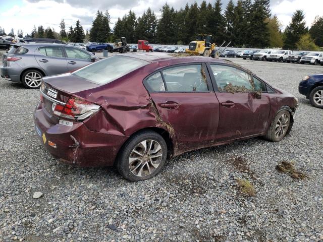 19XFB2F94DE202892 - 2013 HONDA CIVIC EXL მუქწითელი ფოტო 3