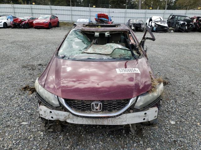 19XFB2F94DE202892 - 2013 HONDA CIVIC EXL მუქწითელი ფოტო 5