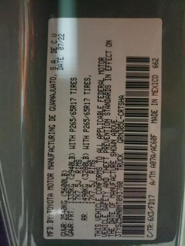 3TYSZ5AN0NT093780 - 2022 TOYOTA TACOMA ACCESS CAB ნაცრისფერი ფოტო 12